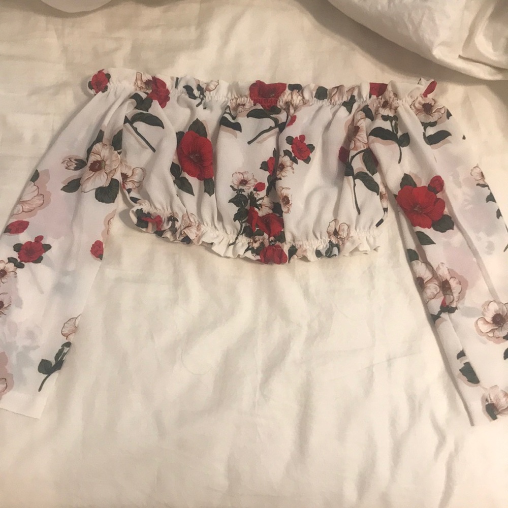 cropped off the shoulder top